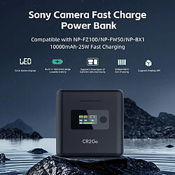 SANAG Cr2Go Batterie Externe À Charge Rapide Pour Appareil Photo 10 000 Mah - Grande Capacité, Charge Rapide Indépendante, Prend En Charge Trois Types De Piles, Écran Couleur, Compatible Avec