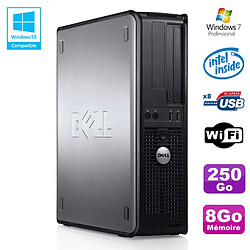 PC DELL Optiplex 780 DT Intel E5200 2,5Ghz 8Go Disque 250Go WIFI Win 7 Pro - Occasion