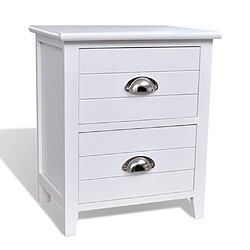 Acheter Helloshop26 Table de nuit chevet commode armoire meuble chambre 2 pcs avec 2 tiroirs blanc 1402121