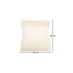 ICONIK INTERIOR Coussin de style boho Bali - Housse et Rembourrage inclus - Mantra Blanc pas cher