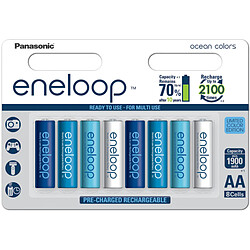 8 piles rechargeables accu PANASONIC ENELOOP LR6 AA 2000mAh