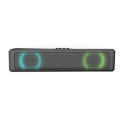 Universal Haut-parleur Bluetooth haut-parleur sans fil câblé haut-parleur basse stéréo ultra-bas lumière LED couleur haut-pareil Bluetooth haut-parleur câblé option | subwoofer (noir)