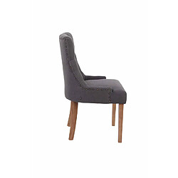 Avis Decoshop26 Lot de 2 chaises de salle à manger avec boutons décoratives assise en tissu gris foncé 10_0001525