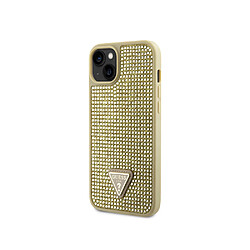 Guess Maroquinerie Guess Coque pour Apple iPhone 15 Triangle Diamond Dorée