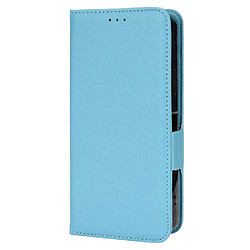 Etui en PU texture litchi avec support, bleu clair pour votre Oukitel WP15