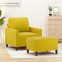 vidaXL Fauteuil avec repose-pied jaune 60 cm velours