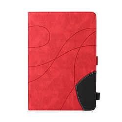 Etui en PU bicolore, fonction d'éveil/veille automatique avec support et porte-cartes rouge pour votre iPad Mini/Mini 2/3/4/Mini (2019) 7.9 pouces