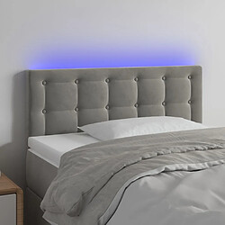 Maison Chic Tête de lit scandinave à LED,meuble de chambre Gris clair 80x5x78/88 cm Velours -MN71086