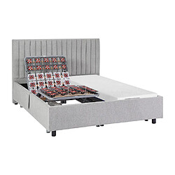 Vente-Unique Lit électrique de relaxation déco tout plots + matelas mémoire de forme - 2 x 90 x 200 cm - Tissu - Gris - SASORA de DREAMEA