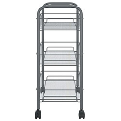 Acheter Maison Chic Desserte de cuisine à 3 niveaux | Chariot de cuisine | Meuble de rangement roulant Gris 46x26x64 cm Fer -GKD99432