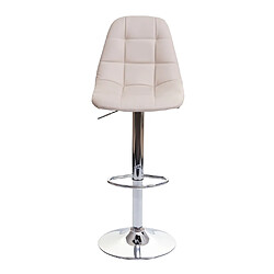 Acheter Decoshop26 2x tabourets de bar comptoir chaise haute en synthétique crème base et cadre en acier chromé 04_0000104