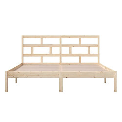 Maison Chic Lit adulte - Lit simple Cadre de lit,Structure du lit Contemporain Bois de pin massif 160x200 cm -MN81171 pas cher