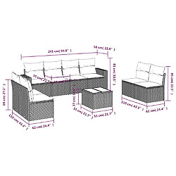 Avis Maison Chic Salon de jardin avec coussins 9 pcs | Ensemble de Table et chaises | Mobilier d'Extérieur beige résine tressée -GKD82027