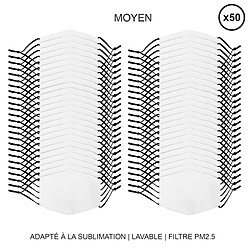 Avis Monstershop 50 Masques Visage Vièrges pour Sublimation de Taille Moyenne