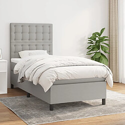 vidaXL Sommier à lattes de lit avec matelas Gris clair 80x200 cm Tissu