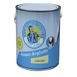 Peinture acrylique - Murs et plafonds - Satin - Jaune genêt - 2.5 L - ONIP