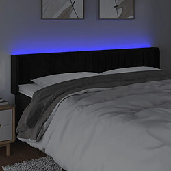 Avis Maison Chic Tête de lit scandinave à LED,meuble de chambre Noir 203x16x78/88 cm Velours -MN71202