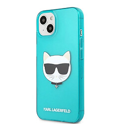 Ozzzo coque d"origine karl lagerfeld klhcp13schtrb pour iphone 13 mini bleu transparent fluo