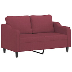 vidaXL Canapé à 2 places Rouge bordeaux 140 cm Tissu