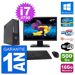 PC Dell T1700 SFF Ecran 27" Intel i7-4790 RAM 16Go Disque 500Go Windows 10 Wifi - Occasion