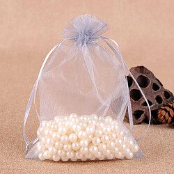 Wewoo 100 PCS Sacs Cadeau Bijoux Sac En Organza Anniversaire De Mariage Pochettes DessinsTaille Du 10x15cm Gris