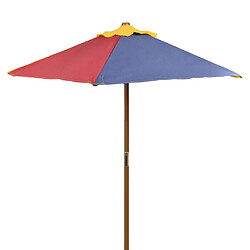 Helloshop26 Table et bancs en bois avec parasol pour enfant 0102011