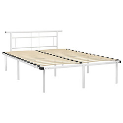 vidaXL Cadre de lit sans matelas blanc métal 160x200 cm