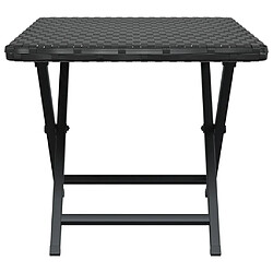 Avis vidaXL Table pliable noir 45x35x32 cm résine tressée