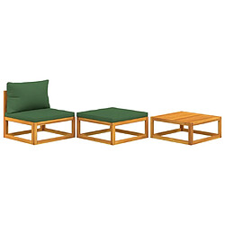 Maison Chic Salon de jardin 3 pcs + coussins - Mobilier/Meubles de jardin - Table et chaises d'extérieur bois massif d'acacia -MN27163