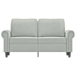 Avis Maison Chic Canapé à 2 places,Sofa de Salon,Canapé droit Gris clair 120 cm Velours -GKD559127