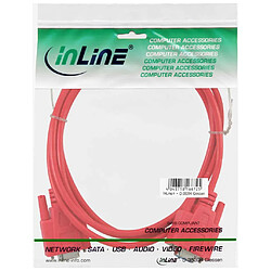 Avis Câble null modem, InLine®, rouge, 9 broches fem./fem. 3m, encapsulé