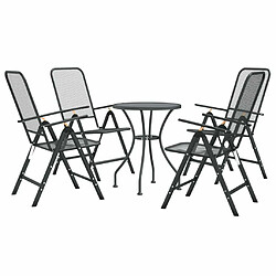 Avis Maison Chic Mobilier à dîner 5 pcs de jardin - Ensemble table et chaises d'extérieur - Salon/Mobilier de jardin classique Maille Métal Anthracite -MN24382