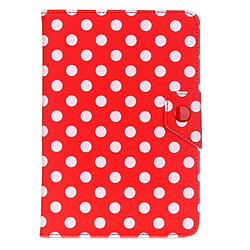 Wewoo Housse Étui rouge pour tablette PC 7 pouces Etui à rabat horizontal en cuir à motif à pois universel avec support