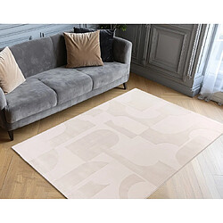 Lisa Design Telio - tapis rectangulaire motif bohème - beige pas cher