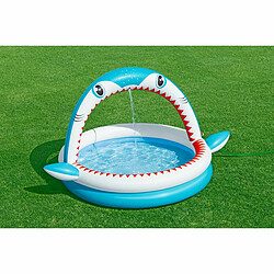 Bestway Piscine Gonflable Enfant 2 Anneaux Requin Pulvérisateur 163x127x92cm +2 Ans Jardin 53157 pas cher