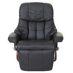 Mendler MCA fauteuil relax Calgary 2, fauteuil de télévision, cuir, charge 150kg ~ noir, couleur noix