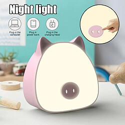 Universal Mini veilleuse mignonne lampe de cochon avec capteur tactile rechargeable changement de couleur chambre d'enfant PAK55 pas cher