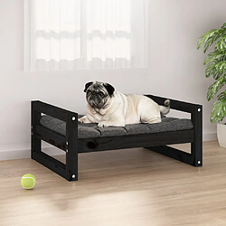 vidaXL Lit pour chien Noir 65,5x50,5x28 cm Bois de pin solide