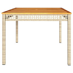 Maison Chic Table de jardin | Table d'extérieur beige 180x90x75 cm résine tressée et acacia -GKD62097 pas cher