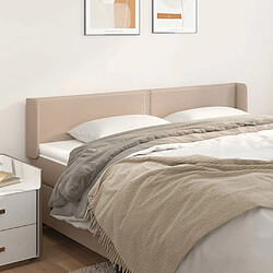 Maison Chic Tête de lit moderne avec oreilles pour chambre - Décoration de lit Cappuccino 203x16x78/88 cm Similicuir -MN37564