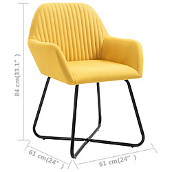 vidaXL Chaises à manger lot de 4 jaune tissu pas cher