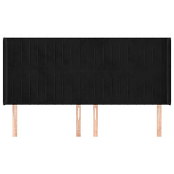 Avis Maison Chic Tête de lit scandinave avec oreilles,meuble de chambre Noir 203x16x118/128 cm Velours -MN39443