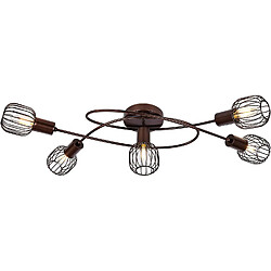 Globo Lighting Plafonnier rond design industriel Akin - Marron bronze