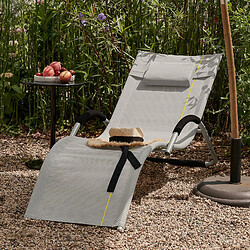 SoBuy OGS38-HG Transat de Jardin Chaise Longue Bain de Soleil avec Appui-tête