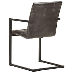 Acheter vidaXL Chaises à manger cantilever lot de 6 gris cuir véritable