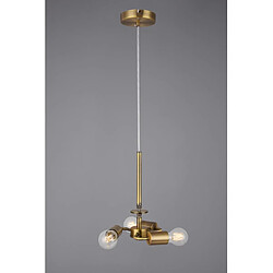 Luminaire Center Suspension Baymont Laiton antique 3 ampoules 34cm