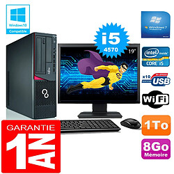 PC Fujitsu Esprimo E720 E85+ SFF Core I5-4570 8Go Disque 1 To Wifi W7 Ecran 19" - Occasion