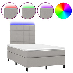 Sommier à lattes,Cadre à lattes de lit et matelas et LED pour Adulte Gris clair 120x200 cm -MN42925