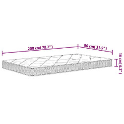 vidaXL Matelas en mousse moyennement doux 80x200 cm pas cher