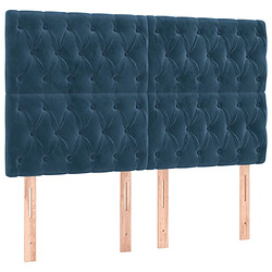 Acheter Maison Chic Tête de lit scandinave à LED,meuble de chambre Bleu foncé 144x7x118/128 cm Velours -MN62106